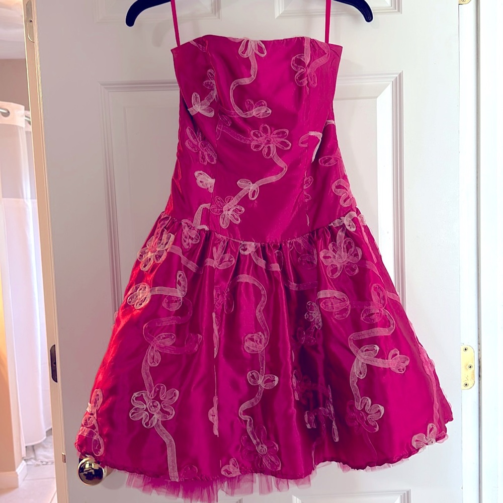 Retro Hot Pink Dress, Size 6